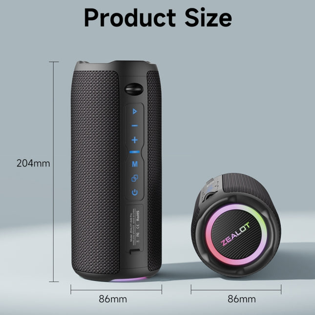 Zealot S49 Pro 20W Outdoor Portable Wireless Bluetooth Speaker with RGB Light, S49 Pro