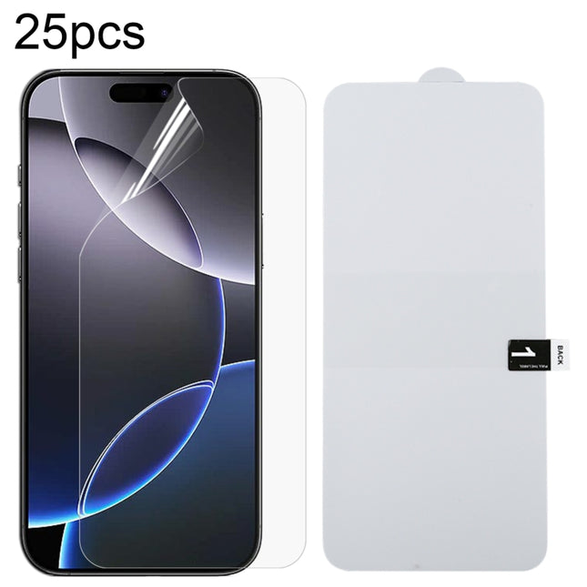 25pcs Full Screen Protector Explosion-proof Hydrogel Film, For iPhone 17 Pro Max, For iPhone 17 / 17 Pro, For iPhone Air, For iPhone 16 Pro Max, For iPhone 16 Pro, For iPhone 16 Plus, For iPhone 16, For iPhone 15 Pro Max, For iPhone 15 Pro             ...