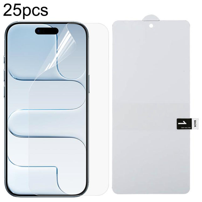 25pcs Full Screen Protector Explosion-proof Hydrogel Film, For iPhone 17 Pro Max, For iPhone 17 / 17 Pro, For iPhone Air, For iPhone 16 Pro Max, For iPhone 16 Pro, For iPhone 16 Plus, For iPhone 16, For iPhone 15 Pro Max, For iPhone 15 Pro             ...