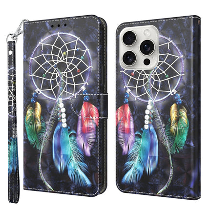 3D Painted Leather Phone Case, For iPhone 16 Pro Max, For iPhone 16 Pro