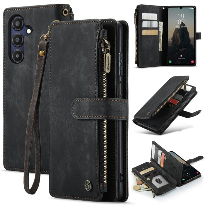 CaseMe C30 Card Slots Zipper Wallet Leather Phone Case, For Samsung Galaxy A25 4G, For Samsung Galaxy A15, For Samsung Galaxy A55 5G, For Samsung Galaxy A35 5G, For Samsung Galaxy S24 Ultra 5G, For Samsung Galaxy S24+ 5G