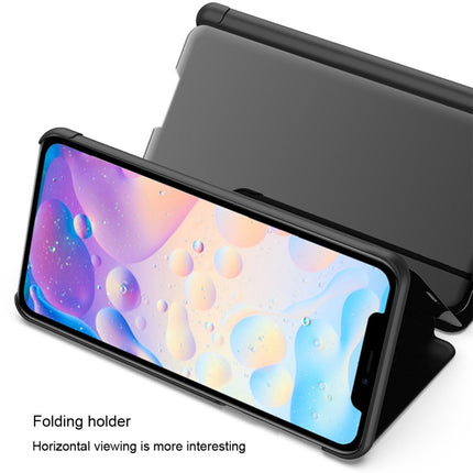 Plated Mirror Horizontal Flip Leather Case with Holder