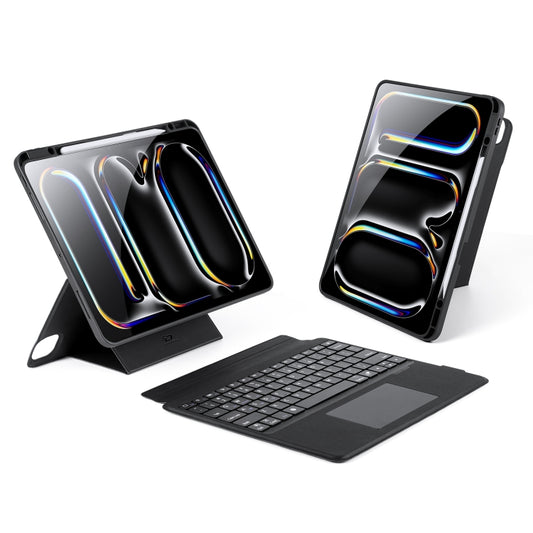 DUX DUCIS DK Series Magnetic Wireless Bluetooth Keyboard Tablet Case, For iPad Pro 13 2024, For iPad Pro 11 2024, For iPad Air 11 2024 / 4&5 / iPad Pro 11 2022, For iPad 10th Gen 10.9 2022, For iPad 10.2 2019/2020/2021/Air 2019