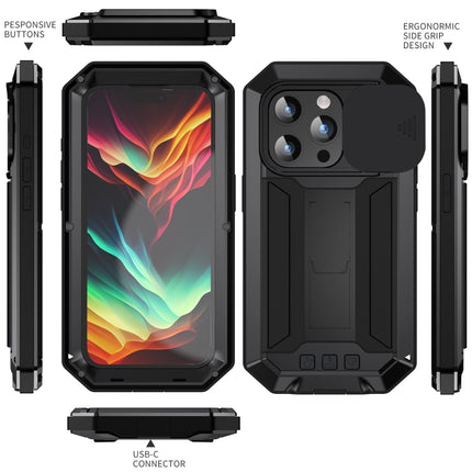R-JUST Sliding Camera IP54 Life Waterproof Holder Phone Case, For iPhone 15