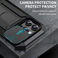 R-JUST Sliding Camera IP54 Life Waterproof Holder Phone Case, For iPhone 15 Pro, For iPhone 15 Plus, For iPhone 15