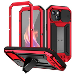 R-JUST Sliding Camera IP54 Life Waterproof Holder Phone Case, For iPhone 15 Pro, For iPhone 15 Plus, For iPhone 15