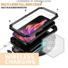 R-JUST Sliding Camera IP54 Life Waterproof Holder Phone Case, For iPhone 15