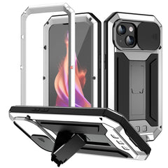 R-JUST Sliding Camera IP54 Life Waterproof Holder Phone Case, For iPhone 15 Pro, For iPhone 15 Plus, For iPhone 15