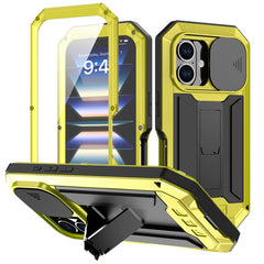 R-JUST Sliding Camera IP54 Life Waterproof Holder Phone Case, For iPhone 16 Pro Max, For iPhone 16 Pro, For iPhone 16 Plus, For iPhone 16, For iPhone 15 Pro Max, For iPhone 15 Pro, For iPhone 15 Plus, For iPhone 15