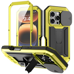 R-JUST Sliding Camera IP54 Life Waterproof Holder Phone Case, For iPhone 16 Pro Max, For iPhone 16 Pro, For iPhone 16 Plus, For iPhone 16, For iPhone 15 Pro Max, For iPhone 15 Pro, For iPhone 15 Plus, For iPhone 15