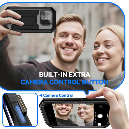 R-JUST Sliding Camera IP54 Life Waterproof Holder Phone Case, For iPhone 16 Pro, For iPhone 16 Plus, For iPhone 16, For iPhone 15 Pro Max, For iPhone 15 Pro, For iPhone 15 Plus