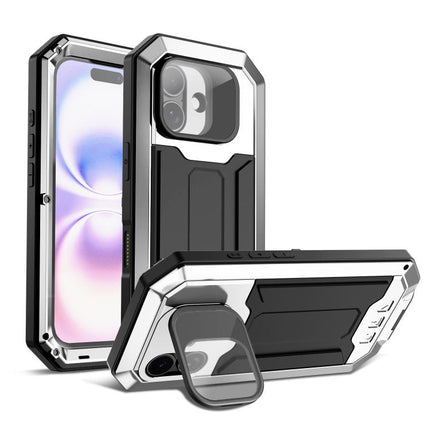 R-JUST Sliding Camera IP54 Life Waterproof Holder Phone Case, For iPhone 16 Pro, For iPhone 16 Plus, For iPhone 16, For iPhone 15 Pro Max, For iPhone 15 Pro, For iPhone 15 Plus