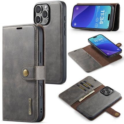 DG.MING Crazy Horse Texture Detachable Magnetic Leather Phone Case