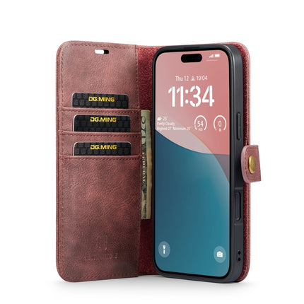 DG.MING Crazy Horse Texture Detachable Magnetic Leather Phone Case