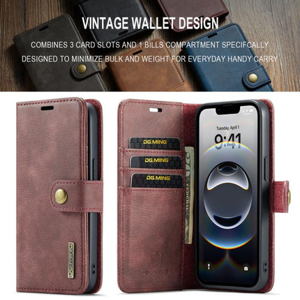 DG.MING Crazy Horse Texture Detachable Magnetic Leather Phone Case