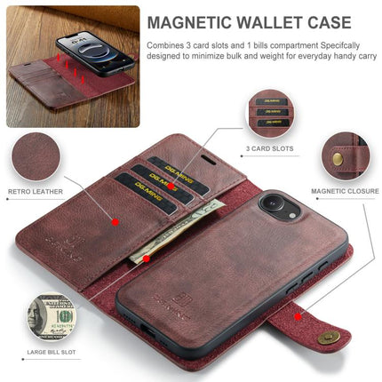 DG.MING Crazy Horse Texture Detachable Magnetic Leather Phone Case