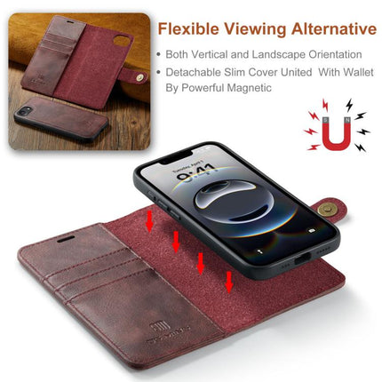 DG.MING Crazy Horse Texture Detachable Magnetic Leather Phone Case