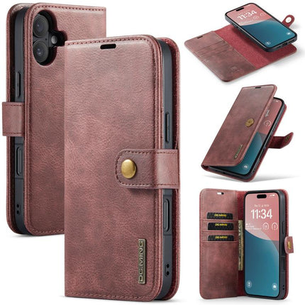 DG.MING Crazy Horse Texture Detachable Magnetic Leather Phone Case, For iPhone 17e / 16e, For iPhone 17 Pro Max, For iPhone 17 Pro, For iPhone 17