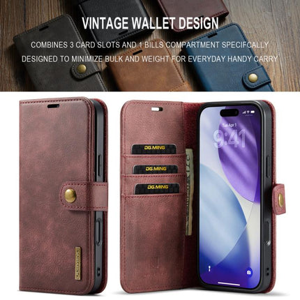DG.MING Crazy Horse Texture Detachable Magnetic Leather Phone Case, For iPhone 17e / 16e, For iPhone 17 Pro Max, For iPhone 17 Pro, For iPhone 17