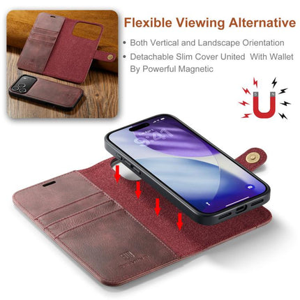 DG.MING Crazy Horse Texture Detachable Magnetic Leather Phone Case