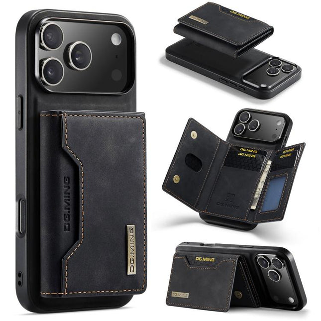DG.MING M2 Series 3-Fold Card Bag Wallet Leather Phone Case