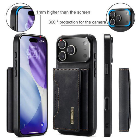 DG.MING M2 Series 3-Fold Card Bag Wallet Leather Phone Case
