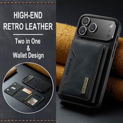 DG.MING M2 Series 3-Fold Card Bag Wallet Leather Phone Case