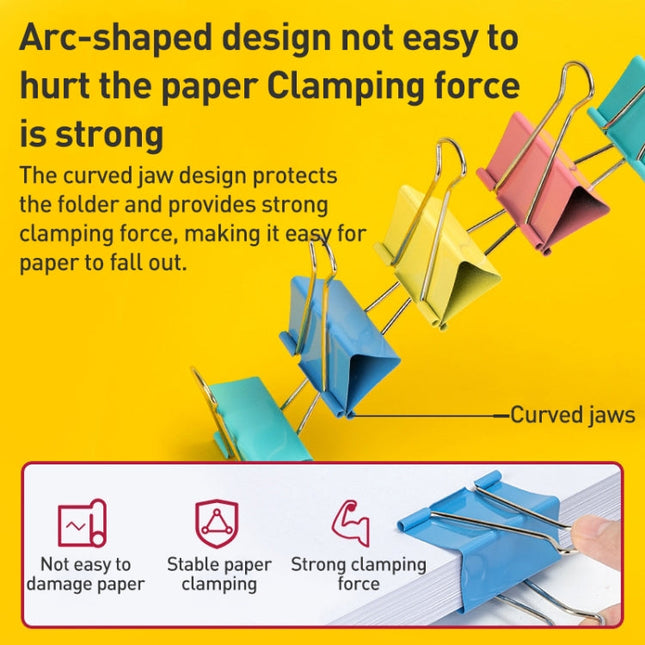 Deli 8556ES60pcs / Box Colorful Binder Clip Bill Clip Dovetail Clip Metal Iron Bill Clip, 15mm x 60pcs / Box, 19mm x 40pcs / Box