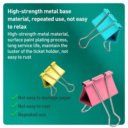Deli 8556ES60pcs / Box Colorful Binder Clip Bill Clip Dovetail Clip Metal Iron Bill Clip, 15mm x 60pcs / Box, 19mm x 40pcs / Box