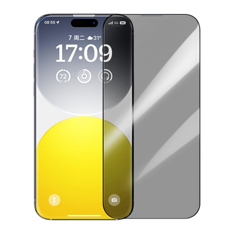 Baseus Sapphire Series Dustproof Peep-proof Tempered Glass Film, For iPhone 15
