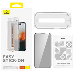 Baseus Sapphire Series Dustproof Peep-proof Tempered Glass Film, For iPhone 15