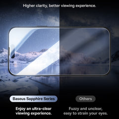 Baseus Sapphire Series Dustproof Peep-proof Tempered Glass Film, For iPhone 15
