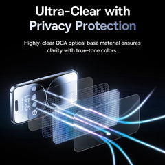Baseus Sapphire Series Dustproof Peep-proof Tempered Glass Film, For iPhone 15