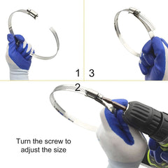 4 PCS Stainless Steel Hose Clamps Pipe Clip Fuel Line Clip, Size: 91-114mm