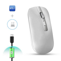 HXSJ M50 2.4GHZ 800,1200,1600dpi Three Gear Adjustment Dual-mode Wireless Mouse USB + Bluetooth 5.1 Rechargeable