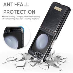 CaseMe 003 PU + PC Business Style Crazy Horse Texture Leather Phone Case, For Samsung Galaxy Z Flip5