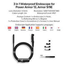 Ulefone Endoscope E1 IP67 Waterproof 3 in 1 Endoscope for Ulefone Power Armor 21 / 19 / 18T / 16 Pro / 13 / Armor Pad, uSmart E1