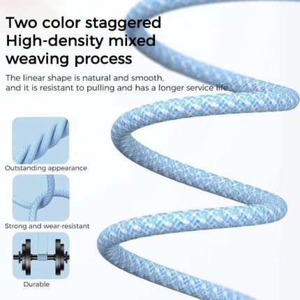 1m USB-C / Type-C to Type-C Macaron Braided Charging Cable