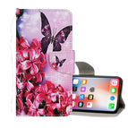 For iPhone X / XS / Red Flower Butterfly