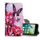 For iPhone 8 Plus / 7 Plus / Red Flower Butterfly