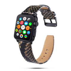 Snake Skin Texture Top-grain Leather Strap, For Apple Watch Series 7 45mm / 6 & SE & 5 & 4 44mm / 3 & 2 & 1 42mm, For Apple Watch Ultra 49mm / Series 8&7 45mm / SE 2&6&SE&5&4 44mm / 3&2&1 42mm