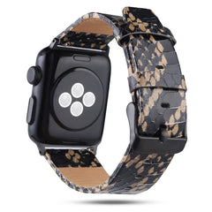 Snake Skin Texture Top-grain Leather Strap, For Apple Watch Series 7 45mm / 6 & SE & 5 & 4 44mm / 3 & 2 & 1 42mm, For Apple Watch Ultra 49mm / Series 8&7 45mm / SE 2&6&SE&5&4 44mm / 3&2&1 42mm