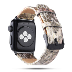 Snake Skin Texture Top-grain Leather Strap, For Apple Watch Series 7 45mm / 6 & SE & 5 & 4 44mm / 3 & 2 & 1 42mm, For Apple Watch Ultra 49mm / Series 8&7 45mm / SE 2&6&SE&5&4 44mm / 3&2&1 42mm