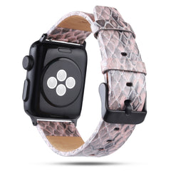 Snake Skin Texture Top-grain Leather Strap, For Apple Watch Series 7 45mm / 6 & SE & 5 & 4 44mm / 3 & 2 & 1 42mm, For Apple Watch Ultra 49mm / Series 8&7 45mm / SE 2&6&SE&5&4 44mm / 3&2&1 42mm