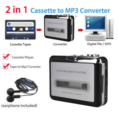 Ezcap 218 USB USB Cassette Capture Tape to MP3 Converter Cassette Recorder Player, Ezcap 218