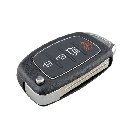 4-button Folding Car Key Shell with Metal Edge Solaris ix35 ix4 Santa For Hyundai Sonata 2014-2017 / Tucson 2016-2019 /  Santa Fe 2013-2016, For Hyundai 4-button Solaris ix35 ix4