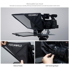 FEELWORLD TP16 16 inch Tablet Horizontal Vertical Prompting Folding Teleprompter, Bluetooth Remote Control