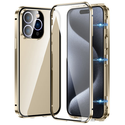 Magnetic Double-buckle HD Tempered Glass Phone Case, For iPhone 16 Plus, For iPhone 16, For iPhone 15 Pro Max, For iPhone 15 Pro