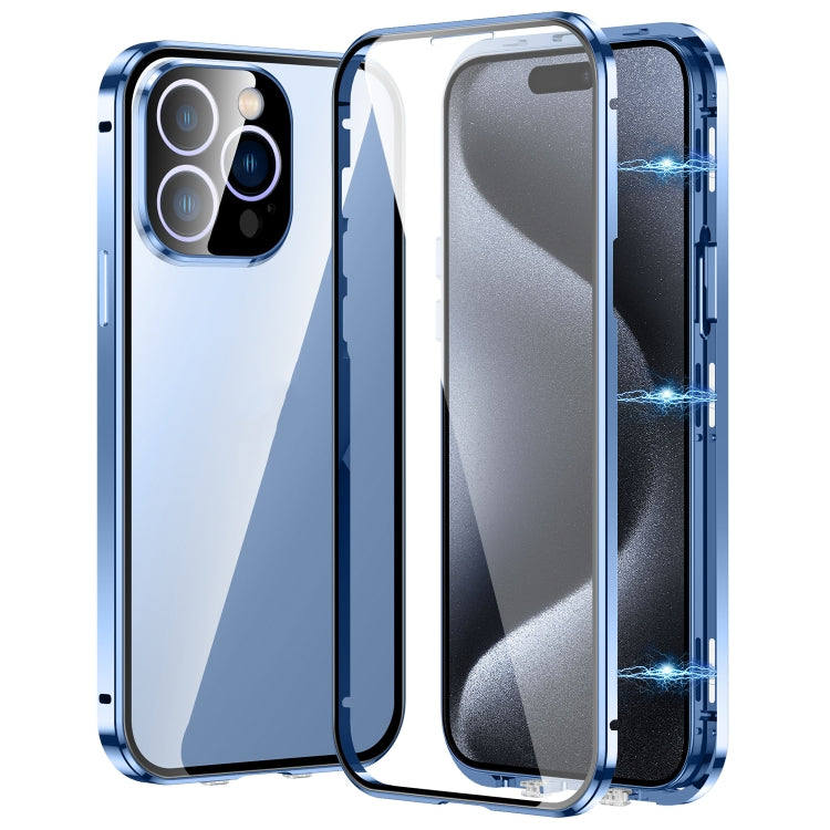 Magnetic Double-buckle HD Tempered Glass Phone Case, For iPhone 16 Pro Max, For iPhone 16 Pro, For iPhone 16 Plus, For iPhone 16, For iPhone 15 Pro Max, For iPhone 15 Pro