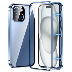 Magnetic Double-buckle HD Tempered Glass Phone Case, For iPhone 16, For iPhone 15 Pro Max, For iPhone 15 Pro, For iPhone 15 Plus